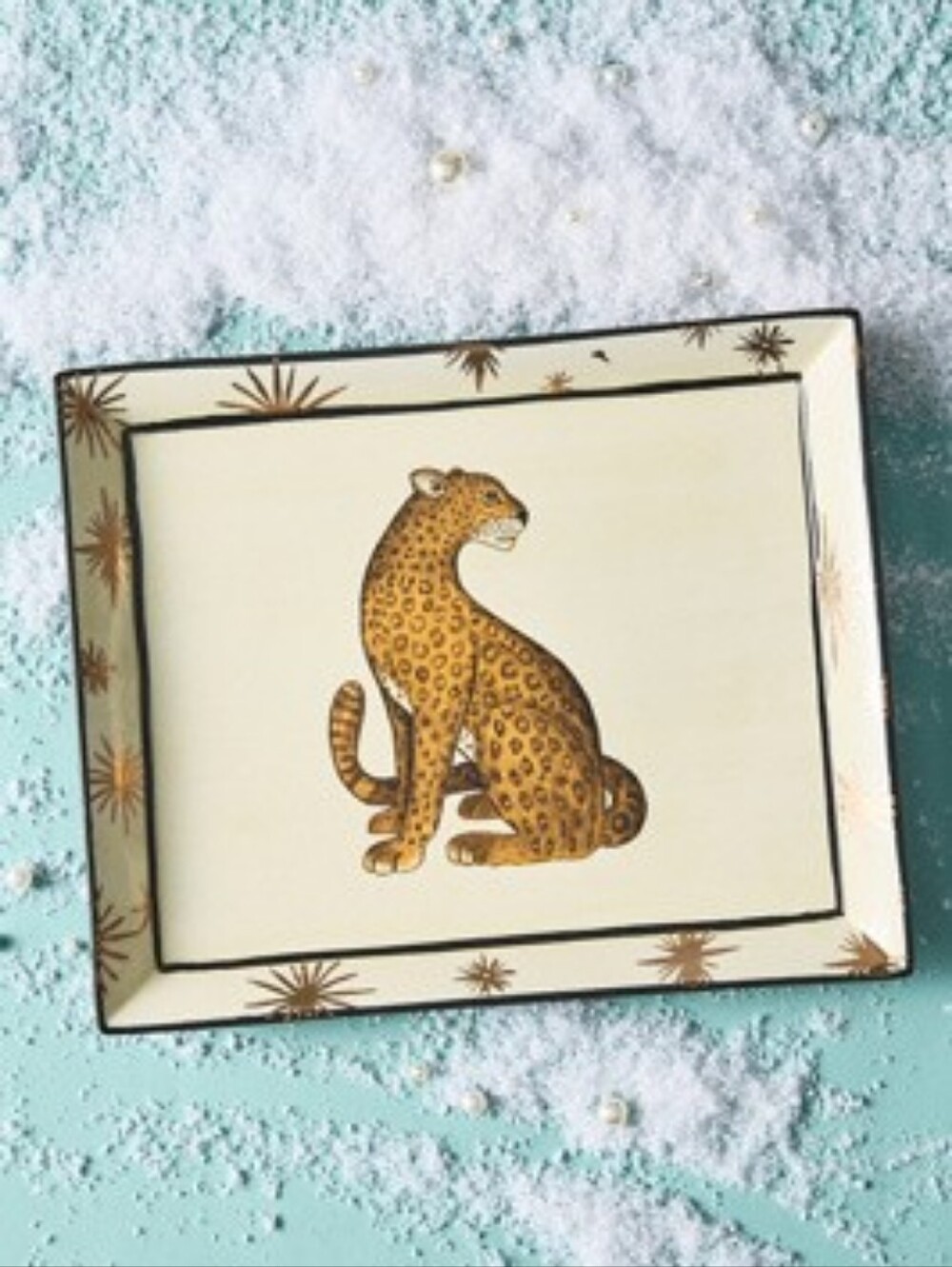 Anthro Penny Vanity Trinket Tray Leopard